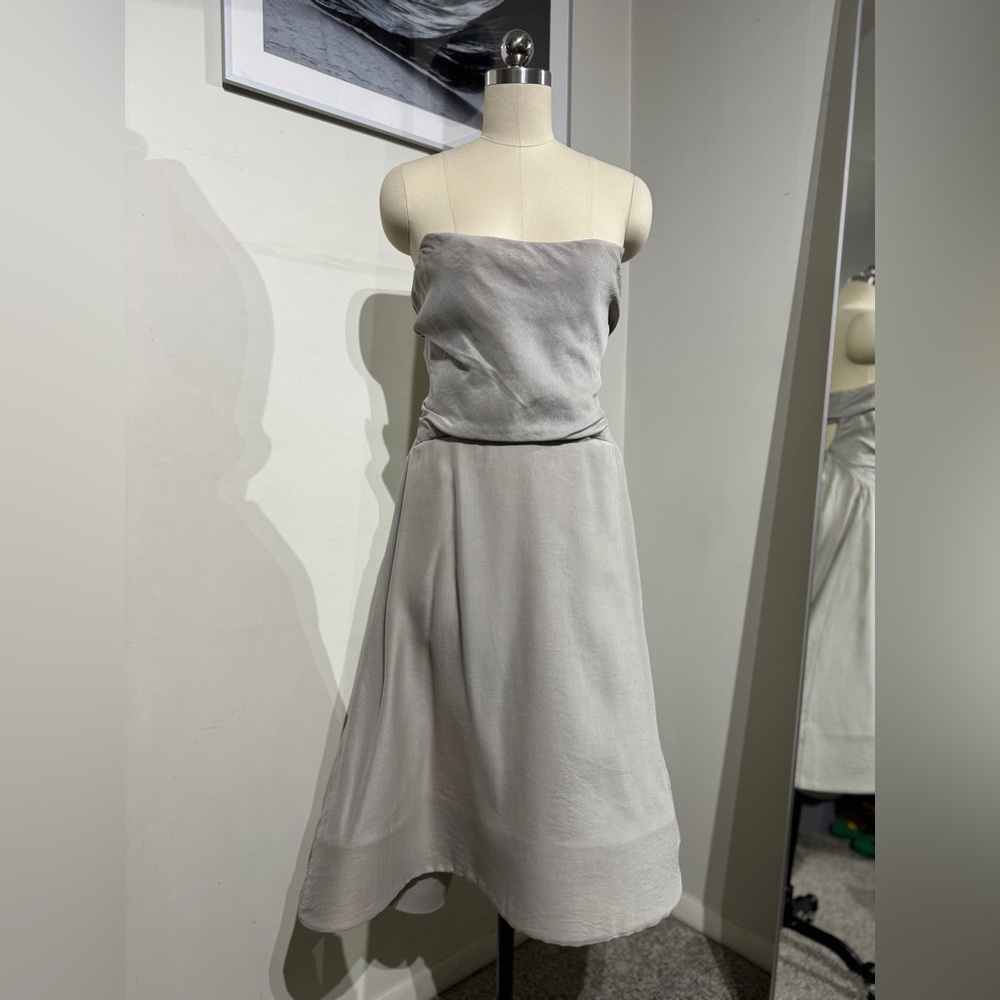 Peter Som cotton grey evening dress midi size small